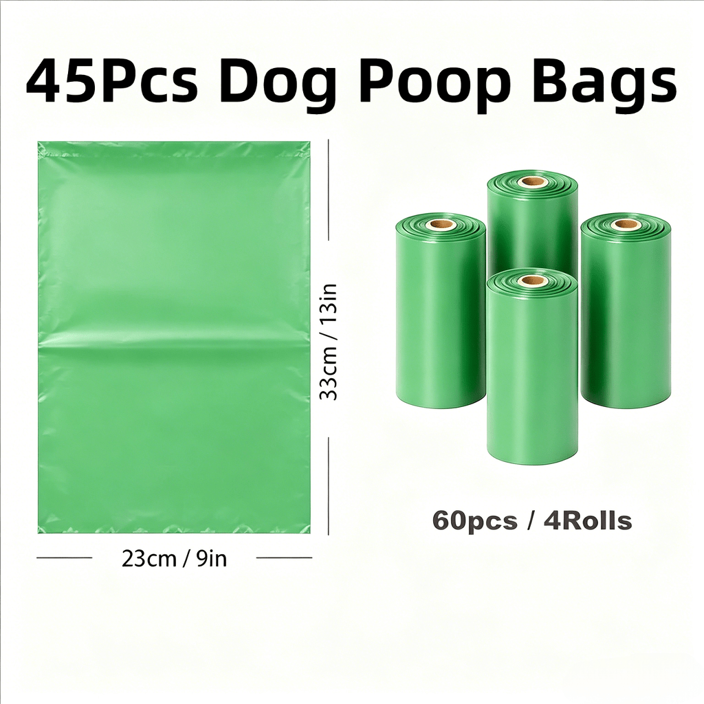 15 45pcs 1 3 rolls green scented dog   bag refill rolls extra thick heavy duty tear resistant pet waste bags leak proof portable disposable poo bags for small medium large dogs puppies cats kittens outdoor walking yard litter cleaning Product details 4