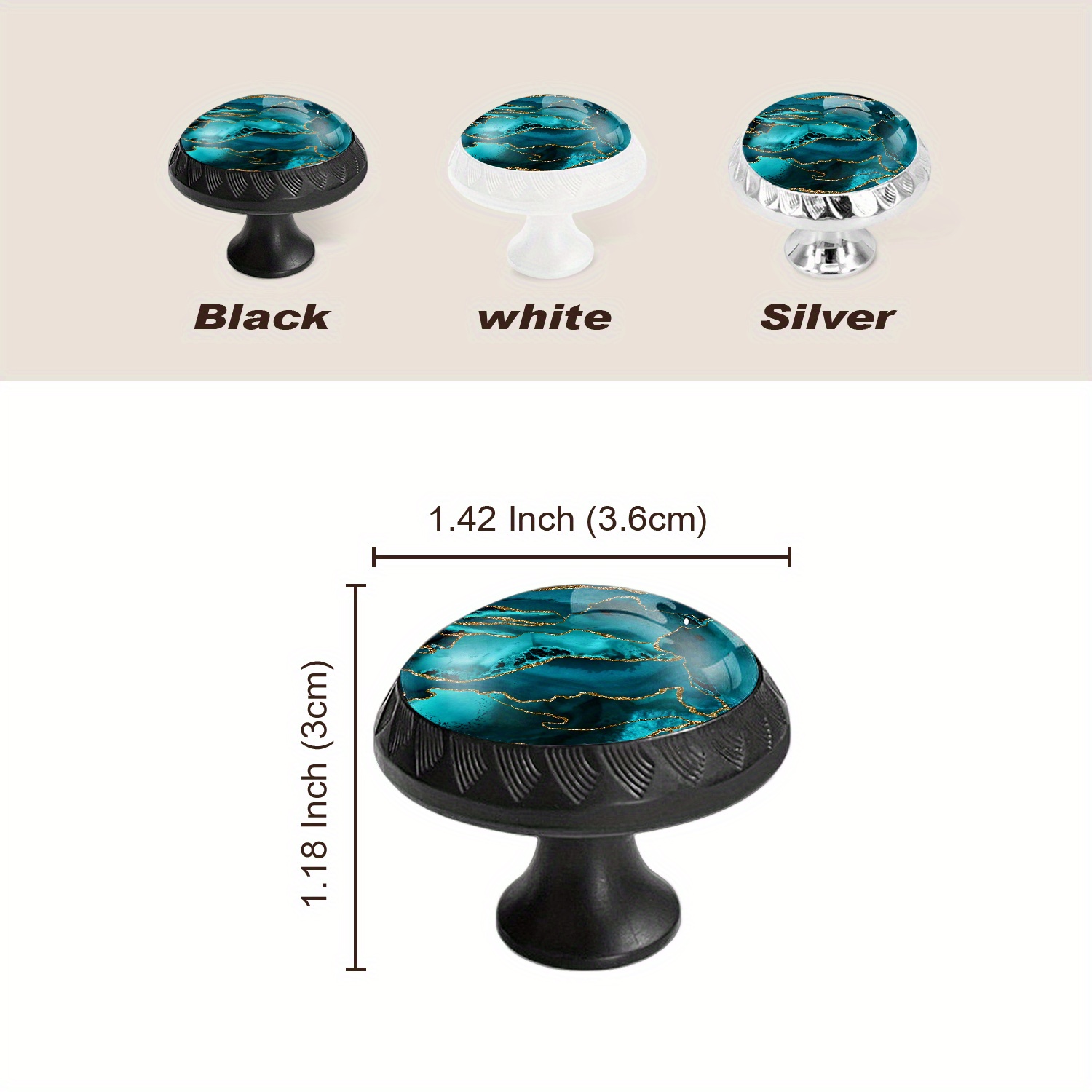 green emerald velvet dress Elohiym 6 Pack Black Drawer Pulls Knobs, Deep Purple Glitter Cabinet Knobs  Crystal Glass Dresser Knobs for Kitchen Bathroom Hardware main image 1