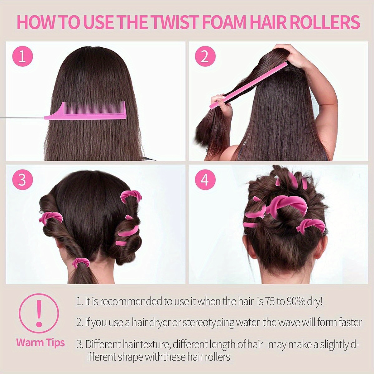 Foam Curlers For Short Hair Flexi Rods Curlers Set Short Long Hair