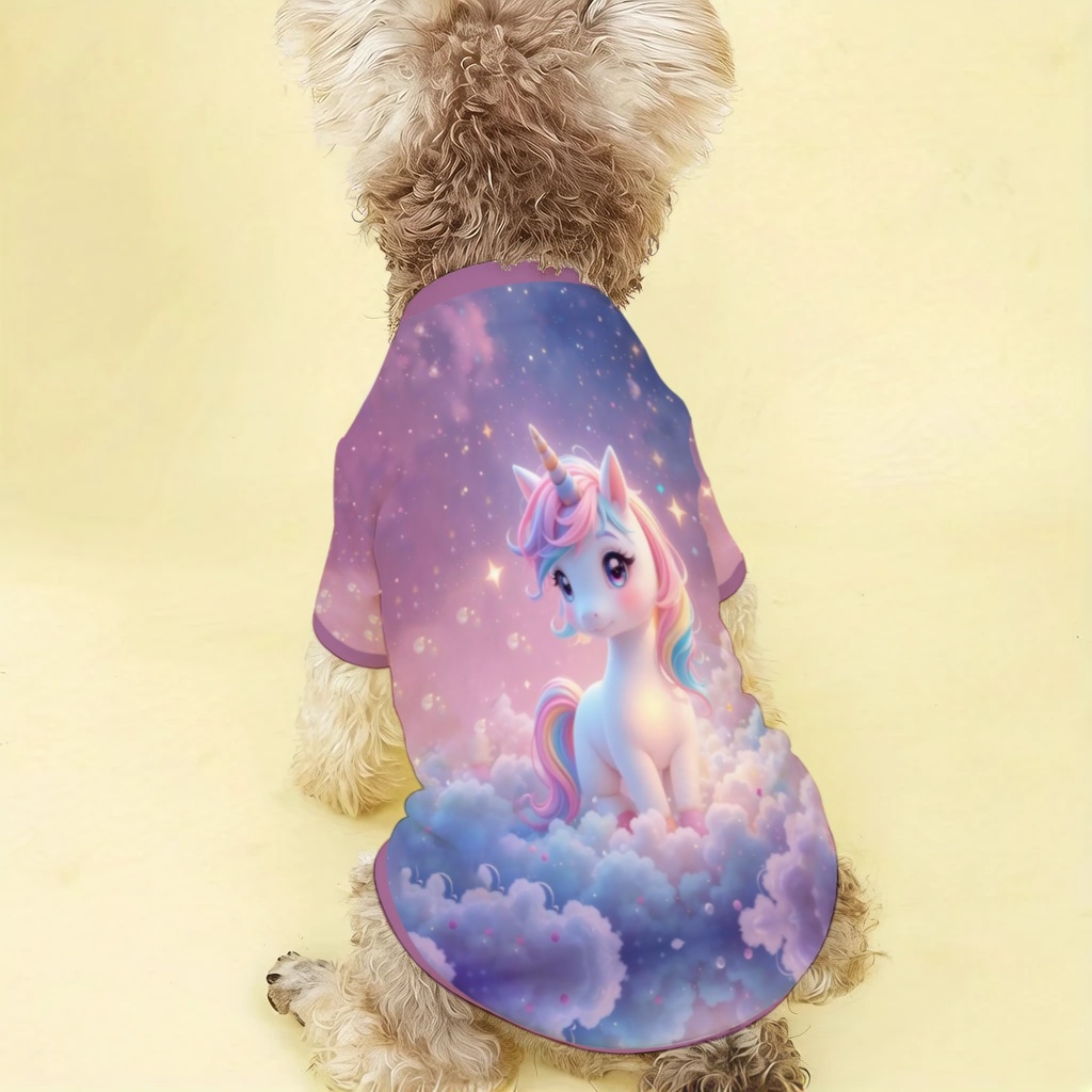 TEMU Pet Sweatshirt For Dogs And Cats Apparel For Medium And Small Dogs Starry Sky Unicorn Printed Pet Sweatshirt Cute Clothes For Dogs And Cats