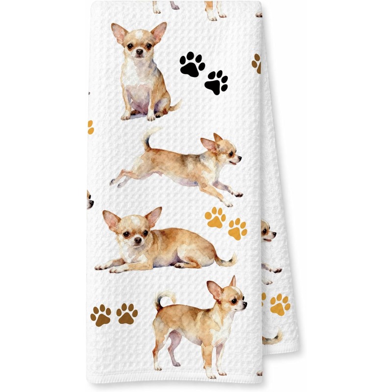 TEMU 1pc 18 X 26 Incheschihuahua Gifts Decorative Hand Towels For Bathroom Kitchen, Chihuahua Gifts For Women Men, Dog Bathroom Decor, Dog Mom Dad
