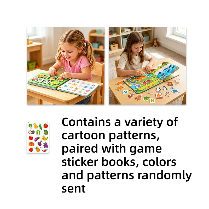 TEMU Contains Colorful Cartoon Patterns, Game Sticker Book, Suitable For Men And Women, Cultivates Fine Motor Skills, Cartoon Style, Toy Book, Colors