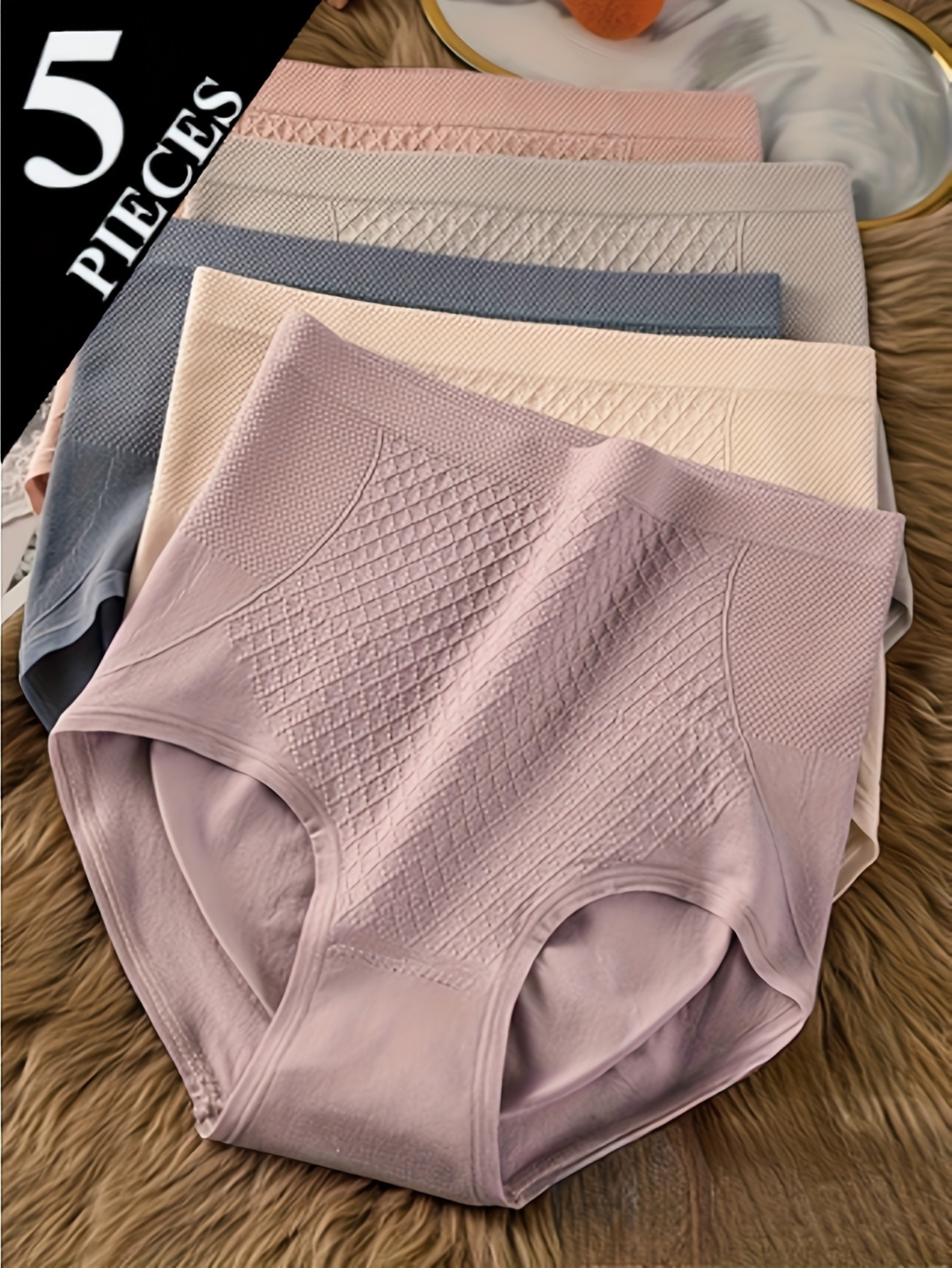 5 packs of womens high waisted belly underwear seamless body sculpting and hip lifting comfortable soft and shaped womens underwear breathable solid color underwear
