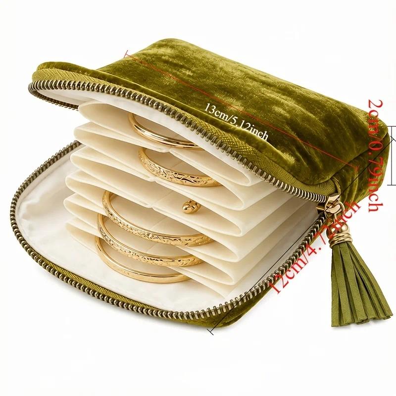 2pcs Set Velvet Travel Jewelry Bag with Postcard