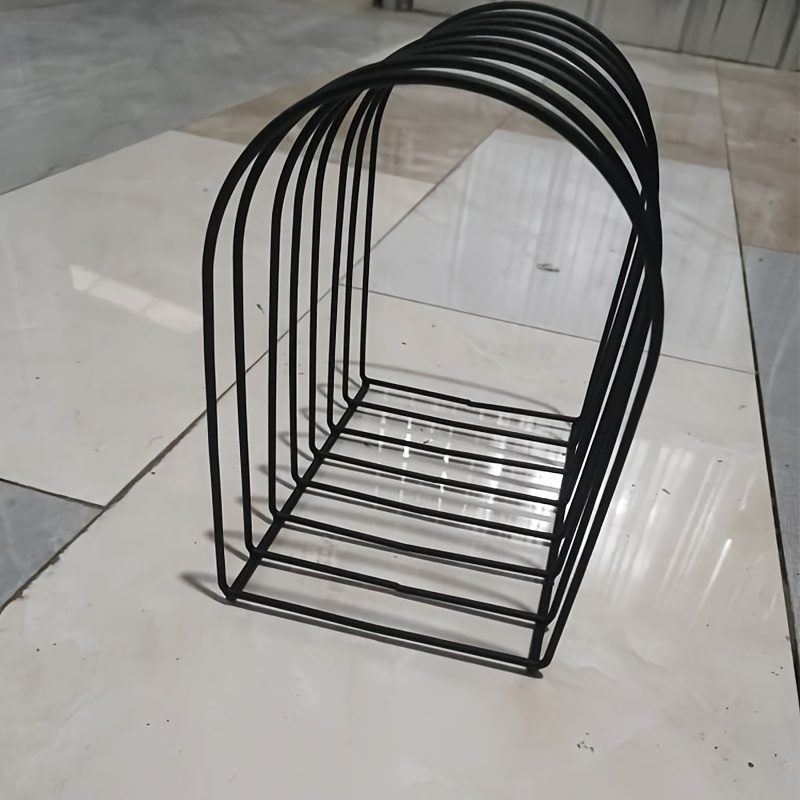 Image of 3-tier Freestanding Iron Storage Rack- Versatile Portable Storage Rack For Black, Golden, And White Books, Hats, And More- Perfect For Home And Office