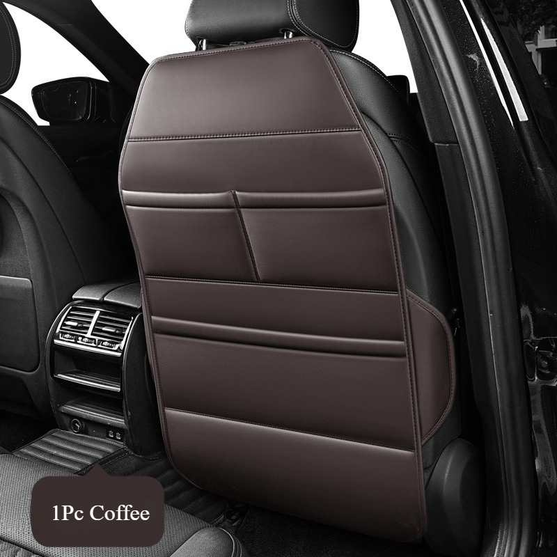 One/2pcs Car Seat Back Organizer, PU Leather Material, Rear Row Kick-Proof, Easy to Clean, Multi-Functional Storage, Multiple Colors Available