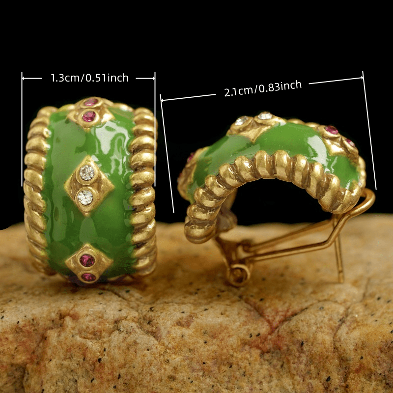 Exquisite Vintage Inlay White Pink Zirconia Stud Earrings