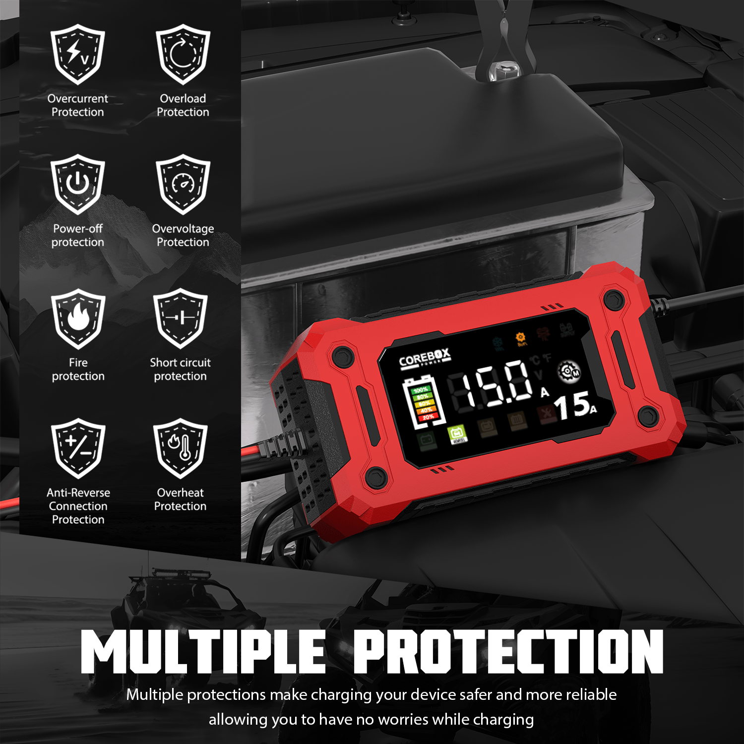 12v 15a heavy duty smart battery charger color Temu Philippines