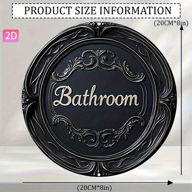 TEMU 2d Flat, [2d Flat] 1pc Vintage Aluminum Wall Sign For Bathroom | Versatile Decor For Garden, Kitchen, Bar, Room, Bedroom, Outdoor, Road, Garage,