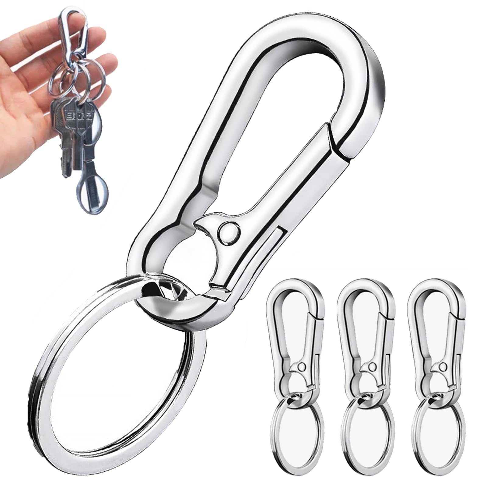 set of 6 sturdy metal keychains handy key ring and keychain organizer with   clip and car key hook suitable for everyone great gift idea for valentines day