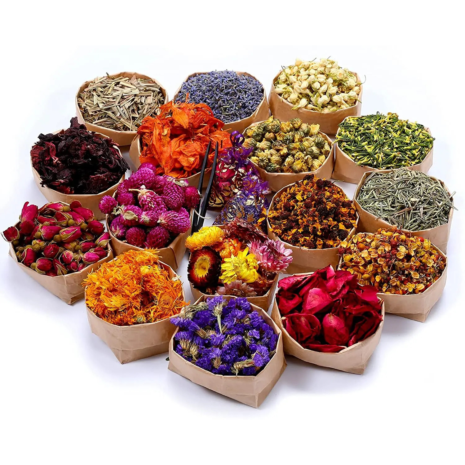 TEMU A Set Of 40pcs Of Completely Natural Dried Aromatic Grass Flowers, Perfect For Soap, Candle, Or Bath Creation. Embossed Herbs Are Ideal For