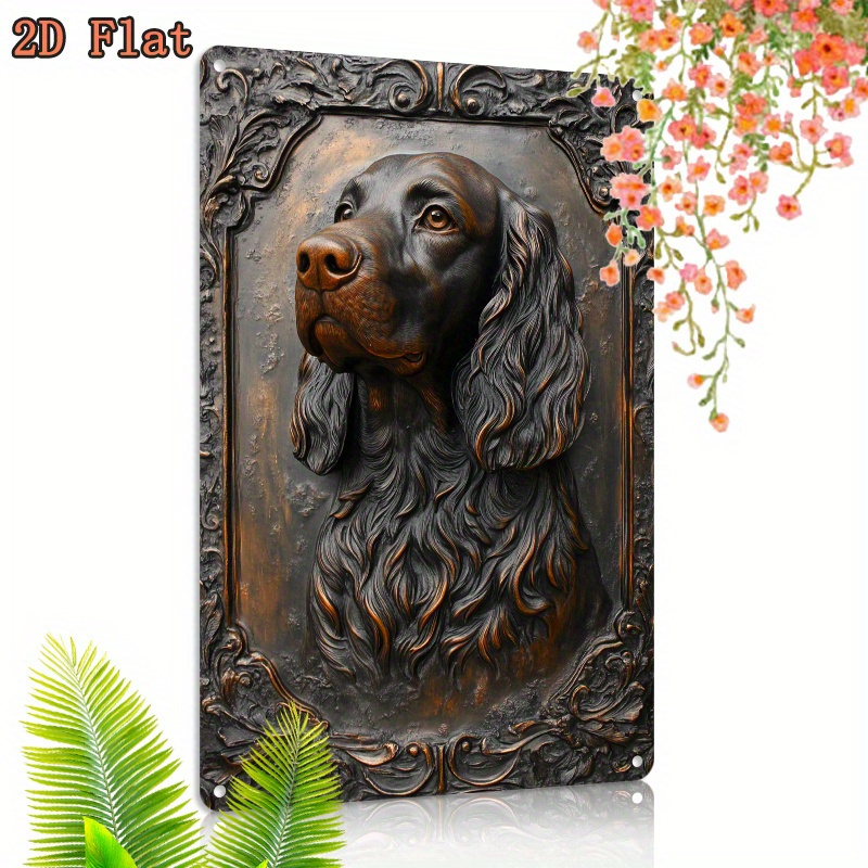 

1pc Dog Embossed Aluminum - / Art Pre-drilled Holes - Accuracy - , , Decor - 8x12