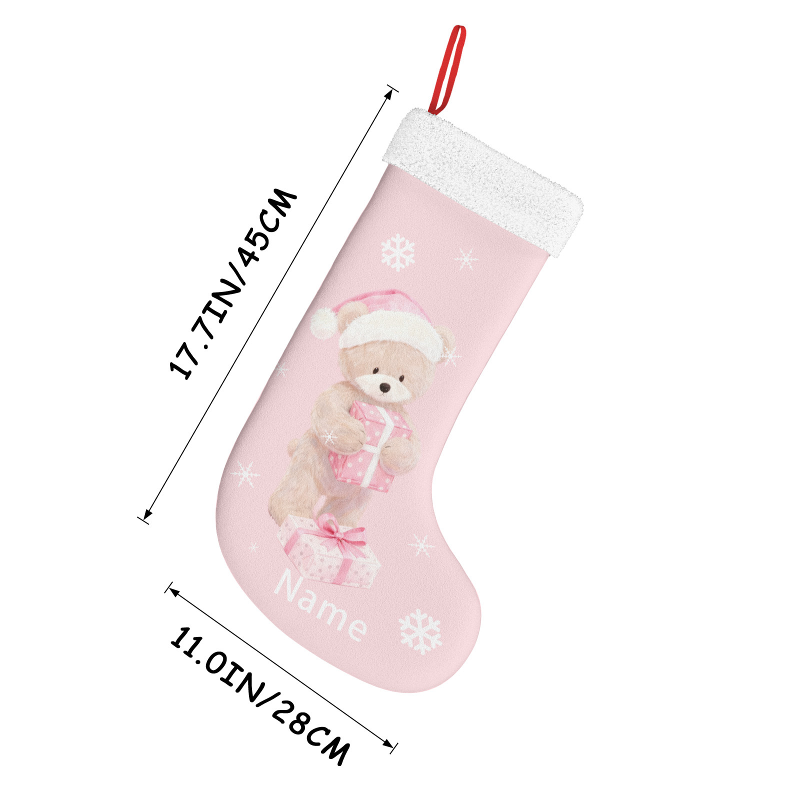 TEMU [name Customizable]260g Heavyweight Thickened Crystal Coral Christmas Stockings| Far Ordinary Luxury& , Cute Cartoon , Warm Gift, Holiday