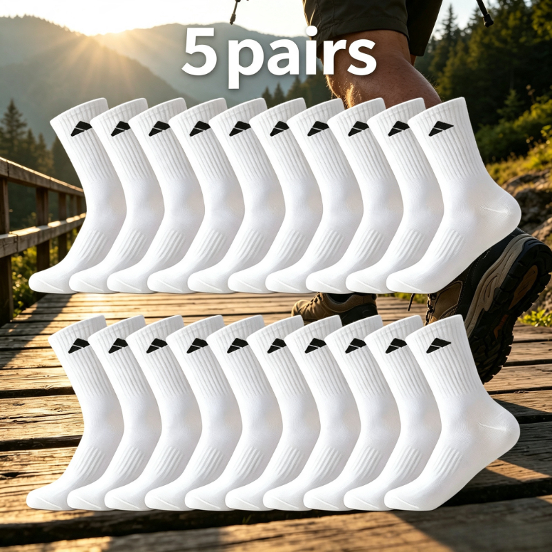 TEMU 10 pièces/5 paires de chaussettes de sport , unisexes pour /hiver, chaussettes de fitness/de course confortables et chaudes, adaptées à la