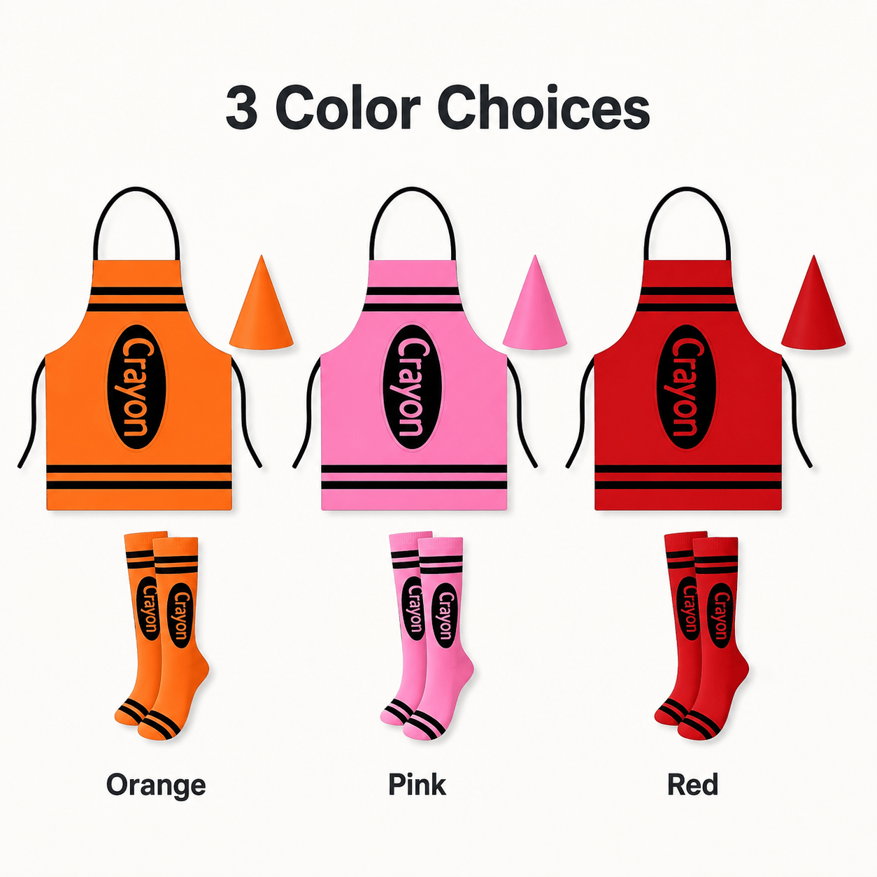 3pcs Crayon-Themed Costume Additions Kit