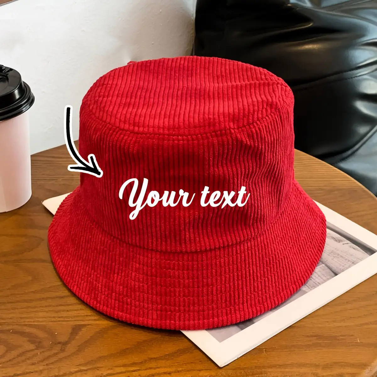 TEMU [customizable Text Or Name] 1 Solid Color Fisherman Hat With Customizable Content, Personalized Versatile Daily Casual Fisherman Hat