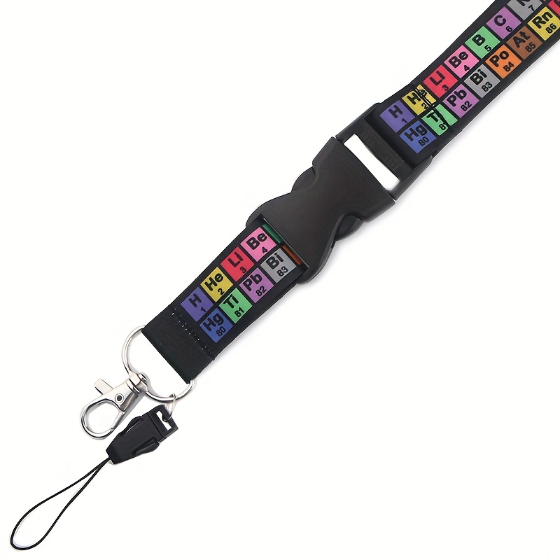 TEMU Chemistry Periodic Table Of Elements Lanyards Key Chain Neck Straps Phone Rope