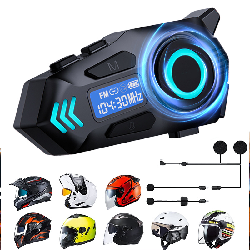TEMU New Motorcycle Helmet Walkie-talkie, Professionally High Quality, Bluetooth 6.0 Technology, Ultra-long Of 800mah, Supports Real- For 6 Or More