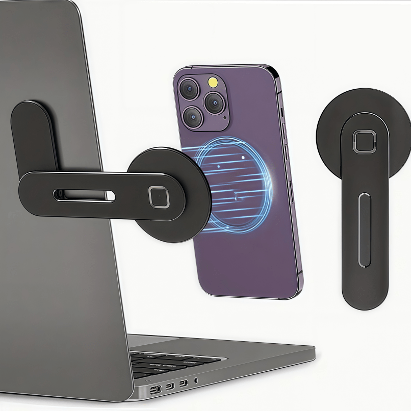 A Lightweight And Portable Magnetic Phone Stand, Compatible with All Phone Models, Rotatable, Waterproof And Rustproof, Adjustable Side Mount for Monitors, Designed for Laptop Expansion.