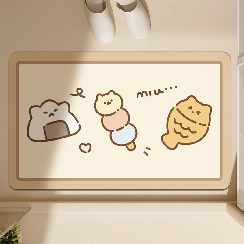 TEMU 1pc Of Bathroom Non Slip Mat, Bathroom Floor Mat, Cartoon Bathroom Foot Mat, Household Toilet, Bathroom Entrance, Non Slip Carpet36