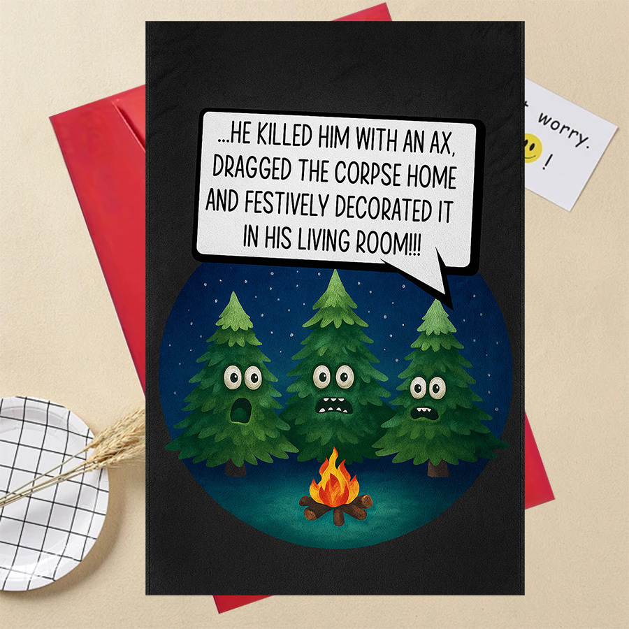 TEMU 4pcs (2 Greeting Cards + 2 Envelopes) Funny Black Humorous Christmas Cards For , Colleagues, Secret - Unique Holiday Greetings For (black Green