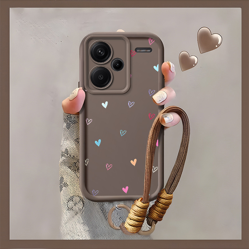 TEMU para Teléfono: Compatible con Redmi Note 13 Pro+, Estilo con Corazones Coloridos, Carcasa de TPU Antigolpes con Cordón