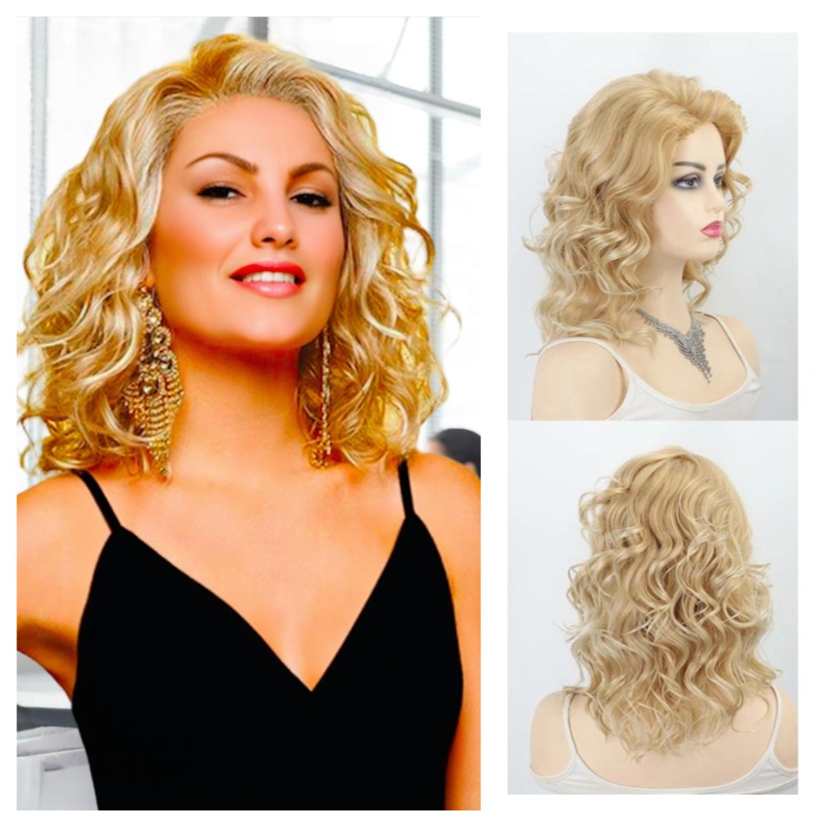 women s long curly high gloss heat-resistant synthetic fiber wig with breathable rose mesh cap -  /blonde/black/red/gray/white, volume &   for daily wear, halloween, christmas, carnival - beginner-friendly &  , lengths   Product details 0