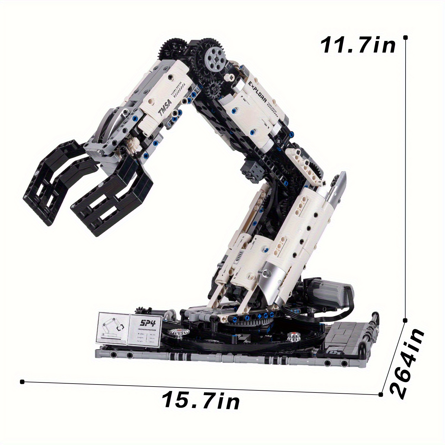 Sci-Fi Mechanical Masterpiece- 784pcs Smart Building Robot| 4-Motor 360° Rotation+ Gripping Arm+ Remote Control