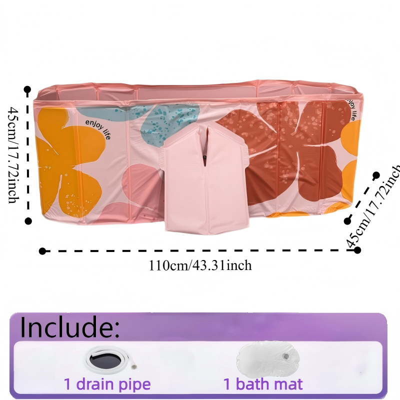 Folding Panel Bathtub for Hot or Cold Use