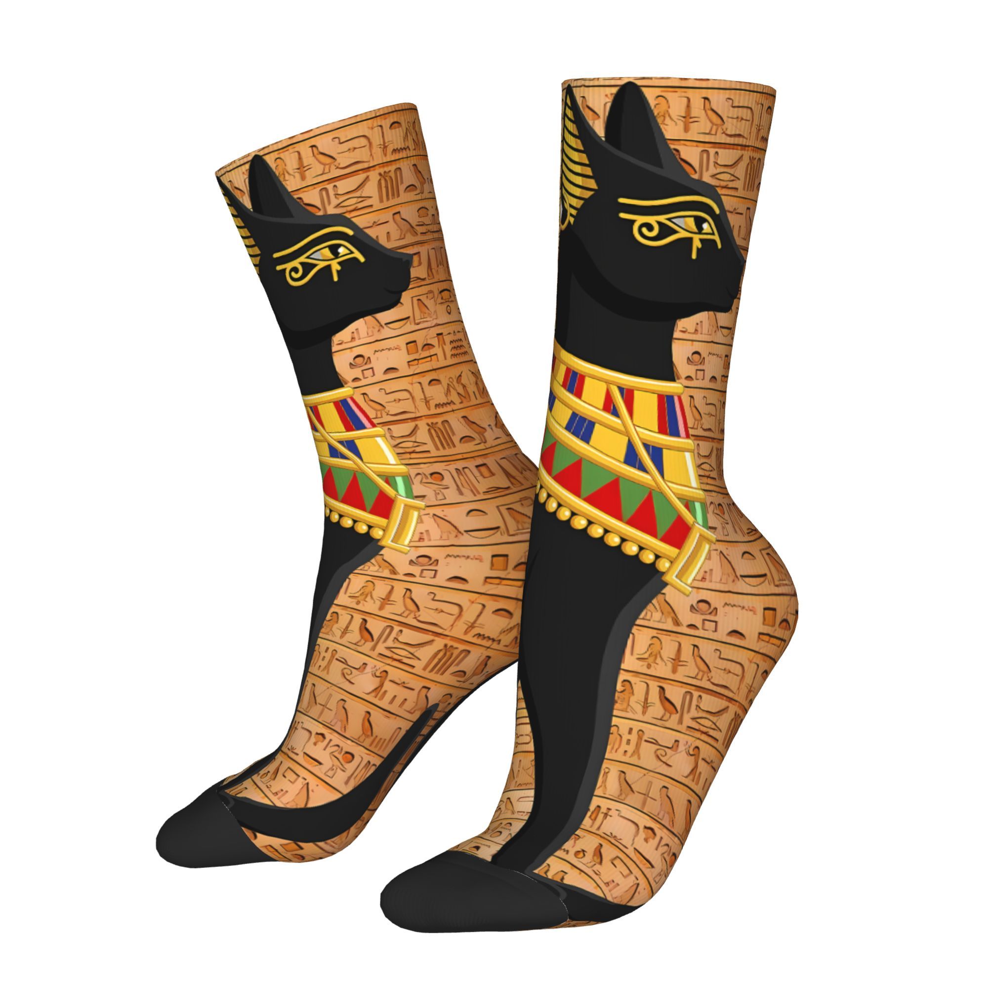 

Men's Novelty Egyptian Art Socks - Breathable Polyester , Fit