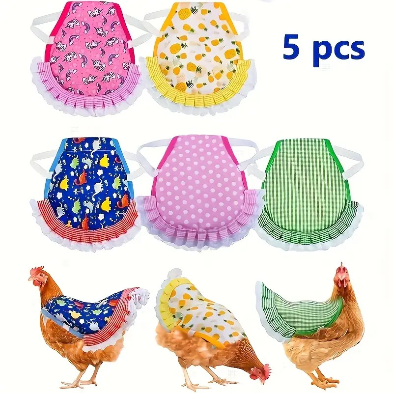 TEMU Colorful Set Of 5 Chicken Garments Including A And Vest To Protect Their Wings