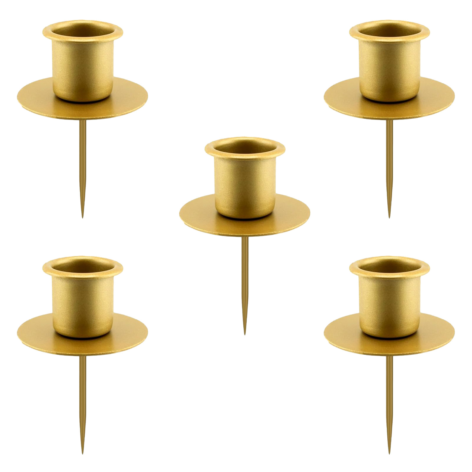 TEMU Lot de 5 bougies métalliques de et supports de bougie de table, bougeoirs rétro, design , guirlandes de bouchons de bougie en , convient pour ,