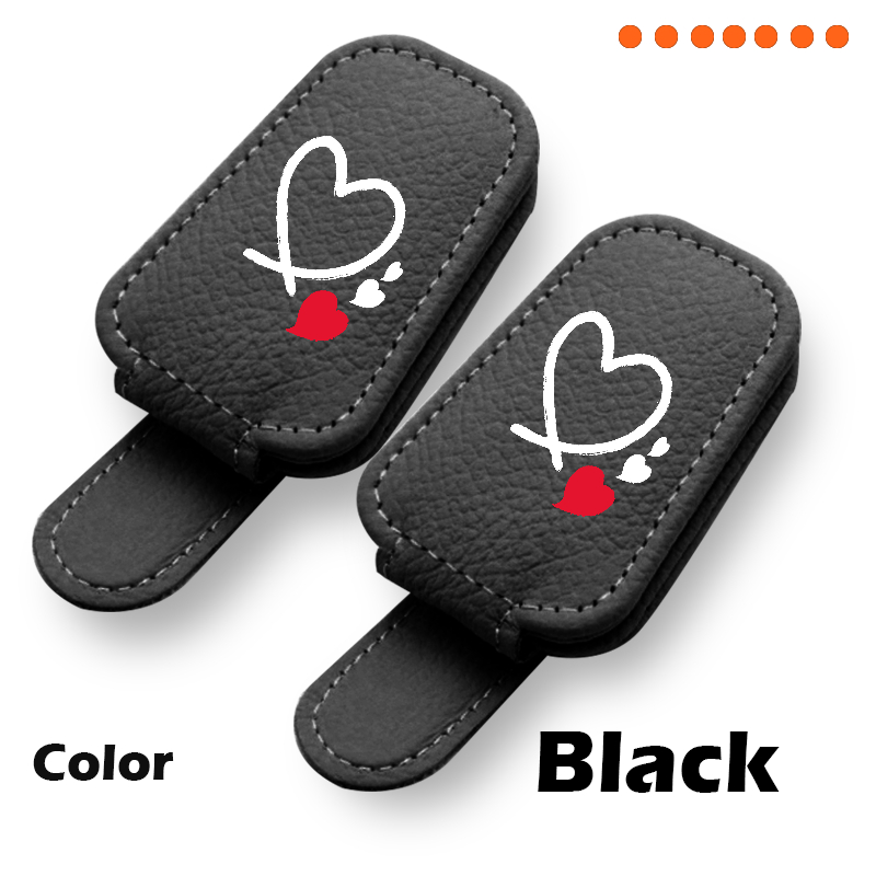 TEMU 2pcs Car Sun Visor Eyeglass Holder - Pu Material, In-car Safe Eyewear Storage, Perfect Gift, Fun Decorative Item, Suitable For Placing Bank