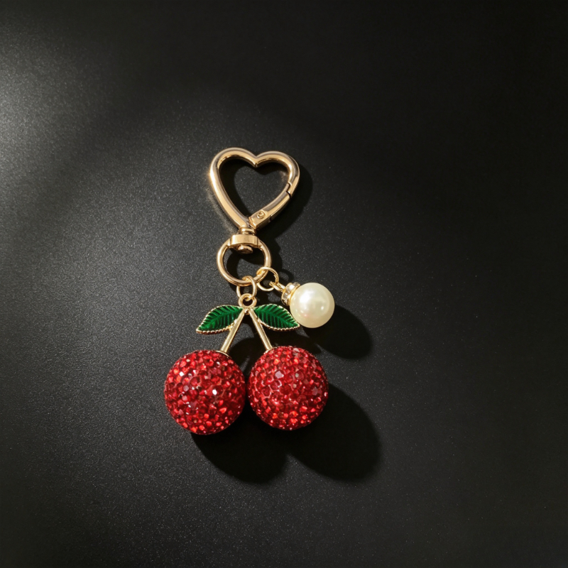 TEMU Colgante decorativo de lujo con de pedrería , accesorio de perla de con , cierre de , dije para bolso de mujer, llavero para trayectos diarios,