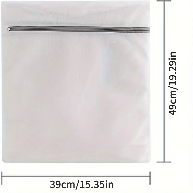 TEMU 3pcs Premium Large Laundry Bags, Polyester Mesh, Washing Nets For , Woven Rectangle Shape With Zipper Closure For Dorms And Organization