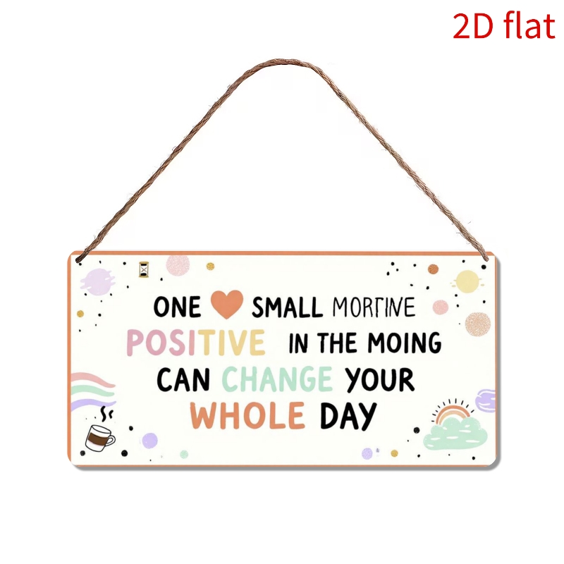 2d flat natural   positive affirmation wall sign door hanging decoration 15x30cm 5 9x11 8in artificial wood plaque suitable for home   fence decor welcome sign with uplifting morning reminders for daily positivity 2d flat