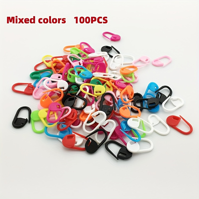 Image of 100-pack Mixed Markers For Knitting, Crochet & Weaving - Assorted Diy Sweater Crafting Accessories, Colorful Pin Marking Tools