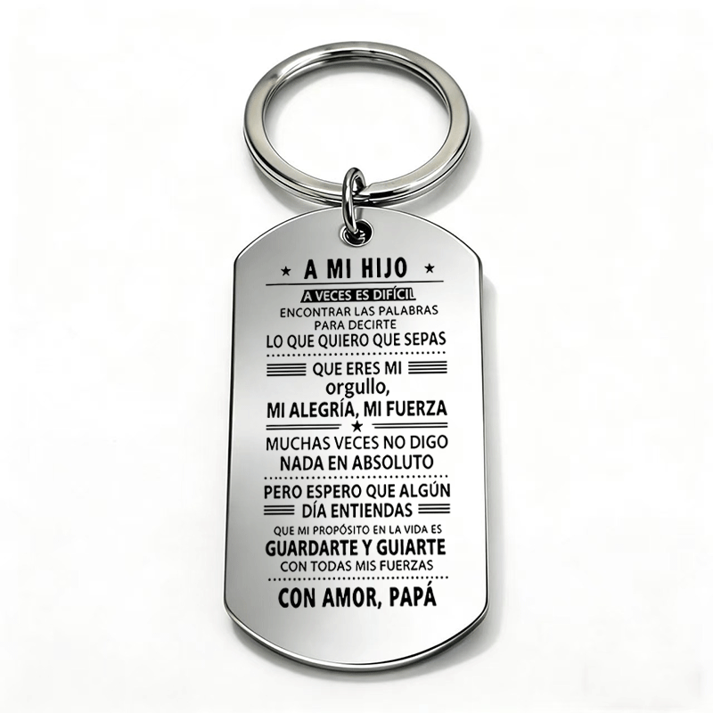 TEMU Guardando 1 llavero de metal con español "Para mi ", llavero colgante para coche con forma militar, adecuado como un regalo conmovedor para