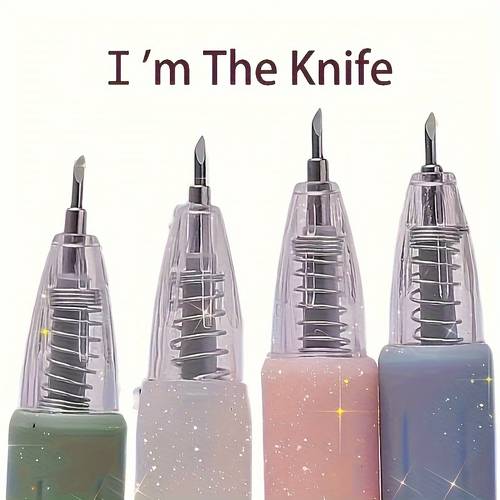 6pcs retractable pen engraving paper knife precision knife pen school stationery precision sleek pen knife lightweight tool plastic construction stationery knife professionals craft enthusiasts