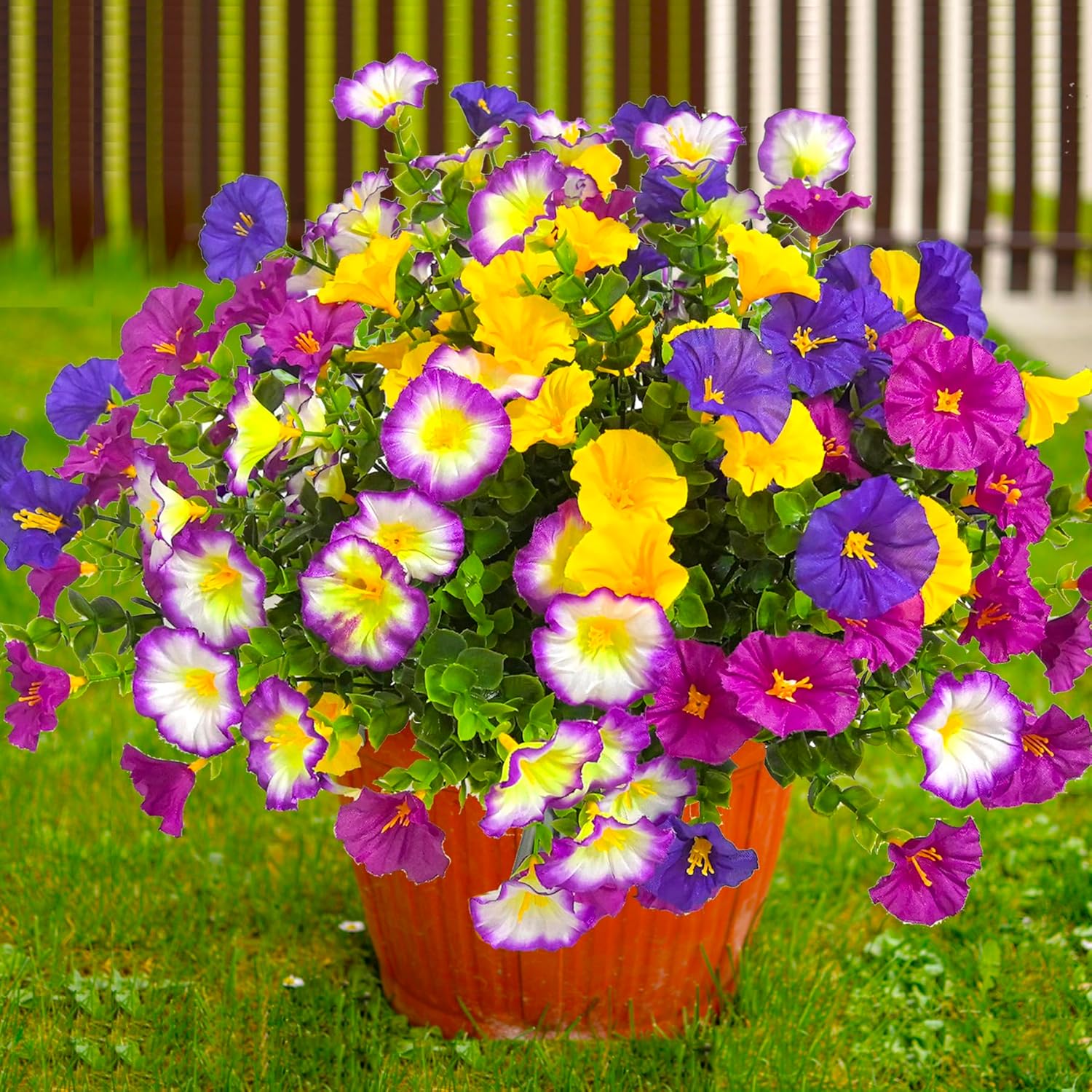 30pcs Artificial Faux Flowers For Outdoors, Artificial Plants Outdoor Uv Resistant, Fake Flowers For Outside Planter Porch Patio Yard