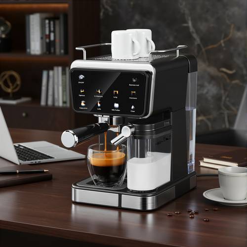 máquina de espresso con pantalla táctil led inteligente, bomba de 20 bar, espumador de leche automático y depósito de agua de 1.5l - potencia de 1350w para , latte y americano