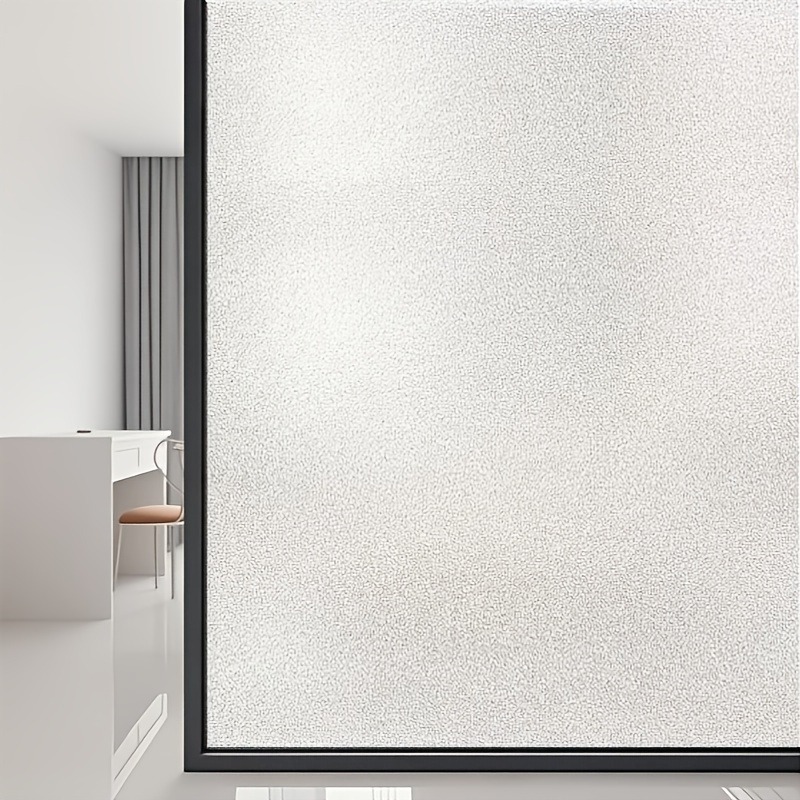 TEMU 1pc Pure Frosted Window Privacy Film, Bathroom Frosted Glass Window Film, Static Cling Removable Heat Cover, Non-adhesive Opaque Door Sticker,