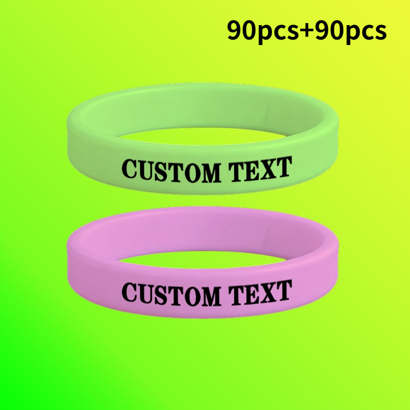 180pc Glow-in-the-Dark Custom Wristband Set, Personalised