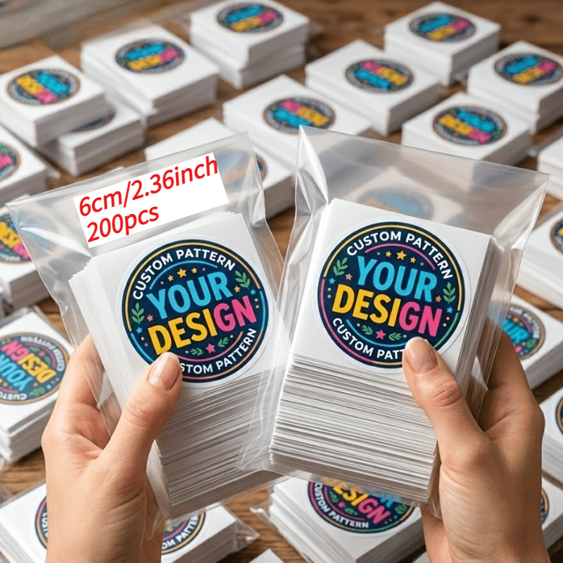 TEMU 200/300/400pcs Personalized Identification Labels, Multiple Sizes 3/4/5/6/7/8cm, High-quality Disposable Decorative Stickers, Thank You Cards &