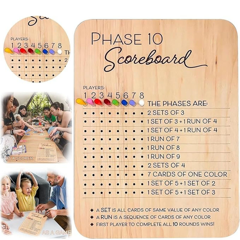 

Premium Wooden Scoreboard Set With Pegs - Card Game Accessory For Family