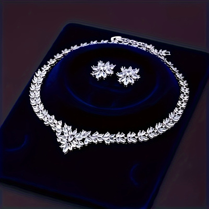 925 sterling silver moissanite necklace earrings luxurious vintage boho style ideal gift for girlfriend mothers day birthday wedding gift box included daily wear jewelry vintage boho style durable jewelry Product details 1