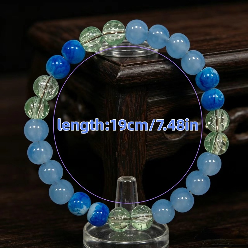 Ice-clear Sea Blue Contrast Color Bracelet, Fresh Bangle