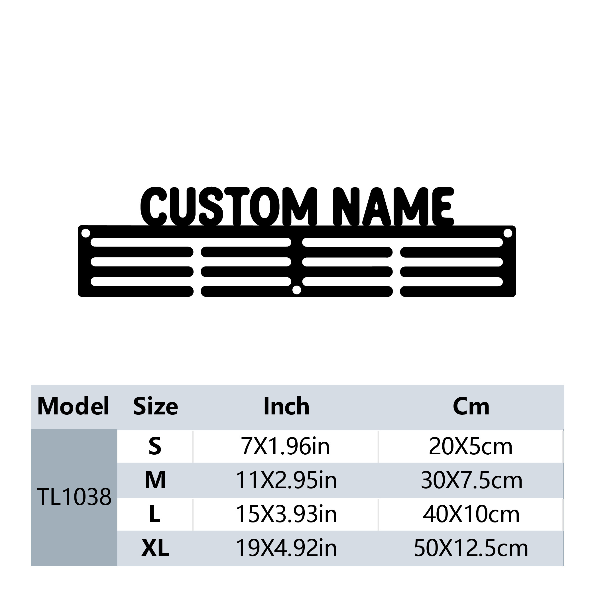 TEMU 1pc Fashion Customized Name Hooks Metal Art Metal Hanger Tin Rack For Hanging Medals For Wall Home Decor Housewarming Gifts Cool Gifts