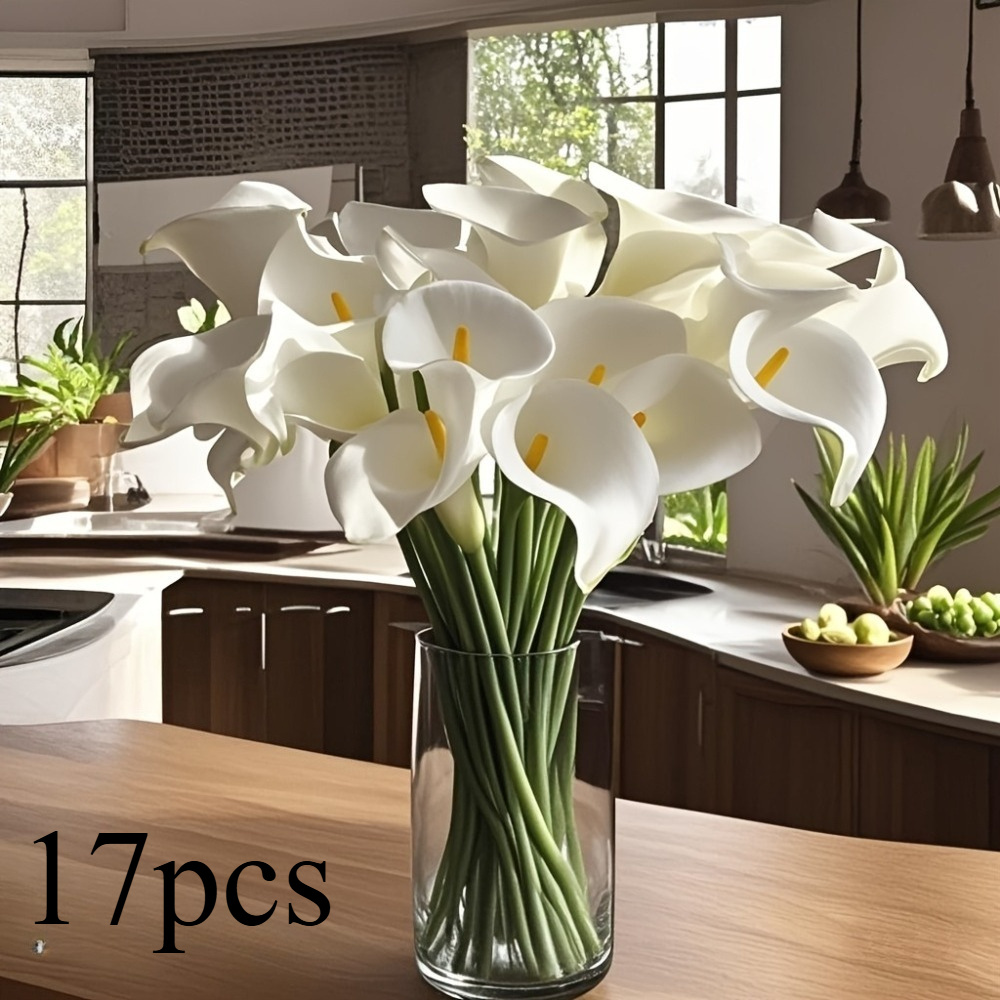 TEMU 17 Artificial , Pu Texture, Suitable For Weddings, Home, And Office Decoration, Perfect For And Spring Arrangements, Floral Decoration, Suitable