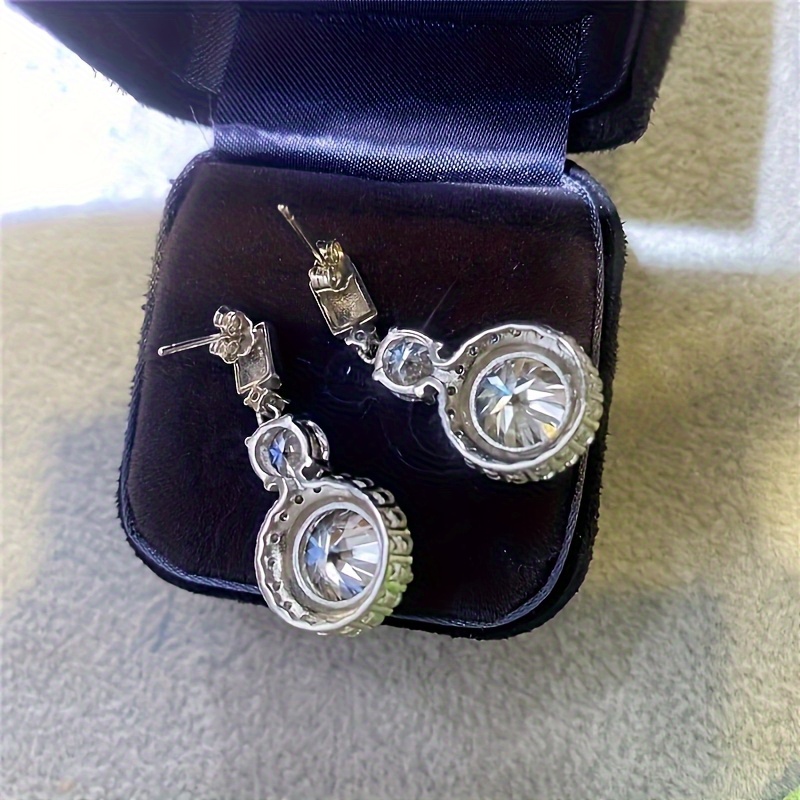 2pcs s925 925 silver plated with 5     stone lop ear earrings fire color super     deal party wedding holiday event daily wear engagement wedding holiday birthday anniversary ideal gift Product details 2